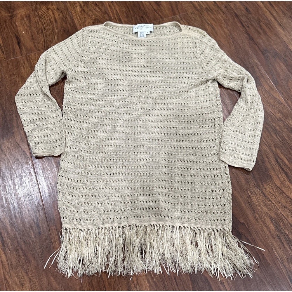 Rickie Freeman Teri Jon, Women's Dress,fringe Size Medium Beautiful